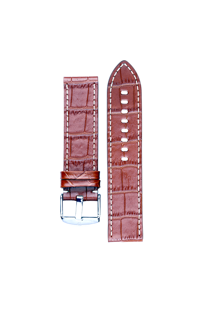 Flat Leather Watch Strap with Cut Edge Stitch – genuine leather