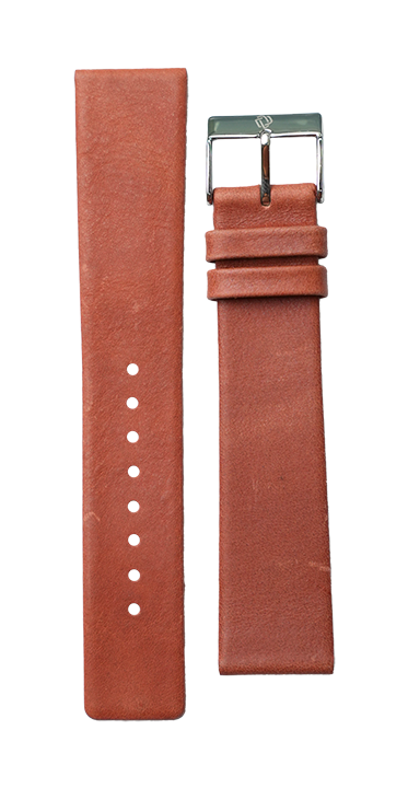 Flat Remborde Leather Watch Strap -GL