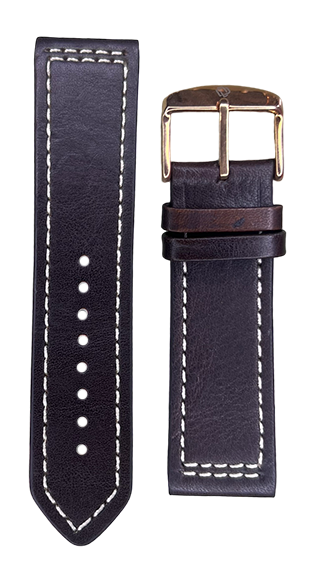 Flat Leather Watch Strap with Cut Edge Stitch – genuine leather