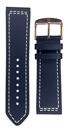 Flat Leather Watch Strap with Cut Edge Stitch – genuine leather