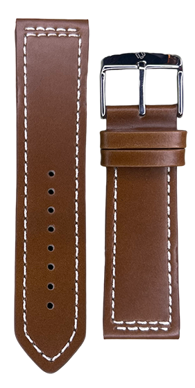 Flat Leather Watch Strap with Cut Edge Stitch – genuine leather