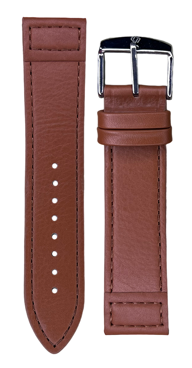 Flat Leather Watch Strap with Cut Edge Stitch – genuine leather