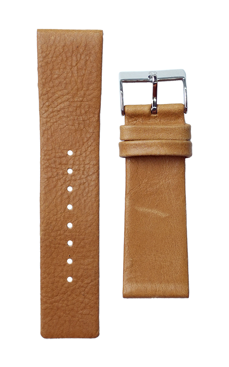 Flat Remborde Leather Watch Strap -GL