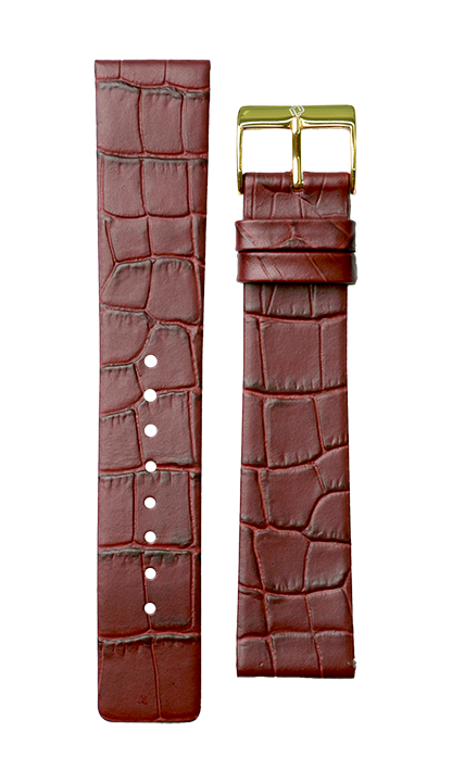 Flat Remborde Leather Watch Strap -GL
