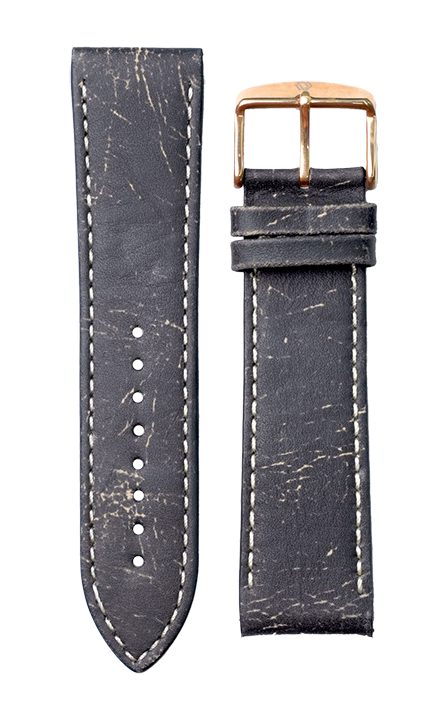 Flat Leather Watch Strap with Cut Edge Stitch – genuine leather